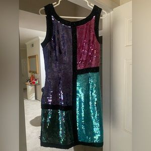 Designer Sequence Cocktail Dress multi colors